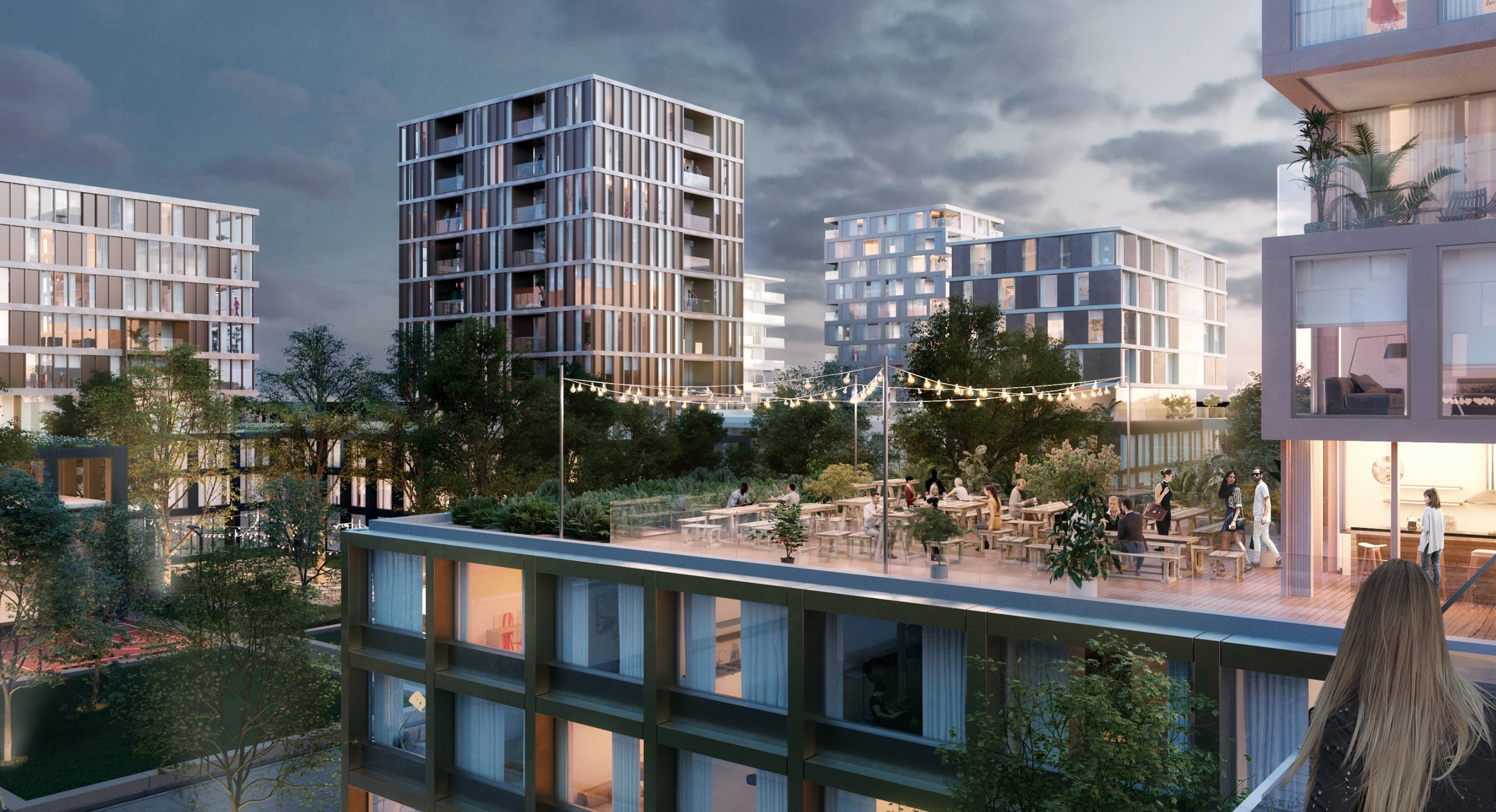 Luchtfoto van de MORE-wijk in Leiden Bio Science Park, Leiden